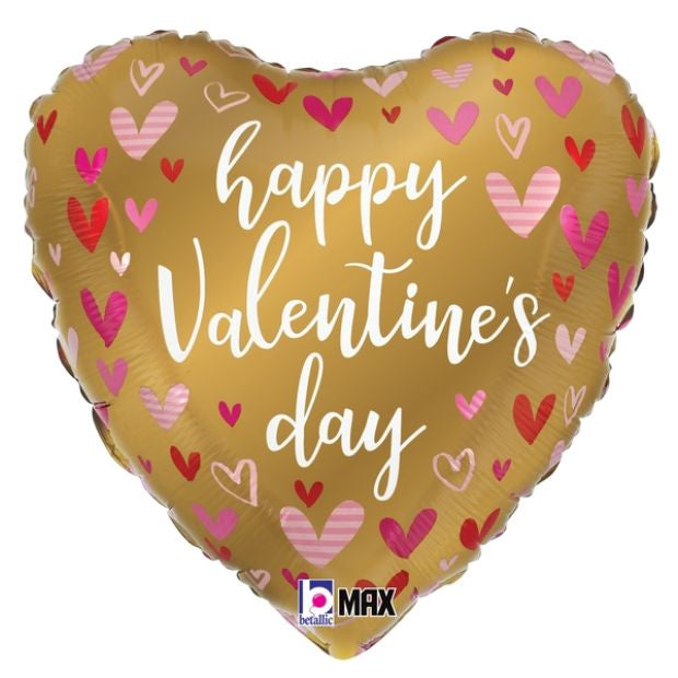 Gold Valentines Hearts Foil  45cm (18" )