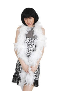 White Deluxe Feather Boa 2m