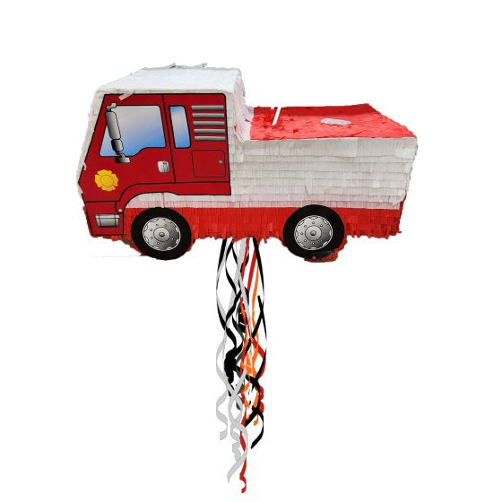 Fire Engine 3D Shape Pull String Pinata