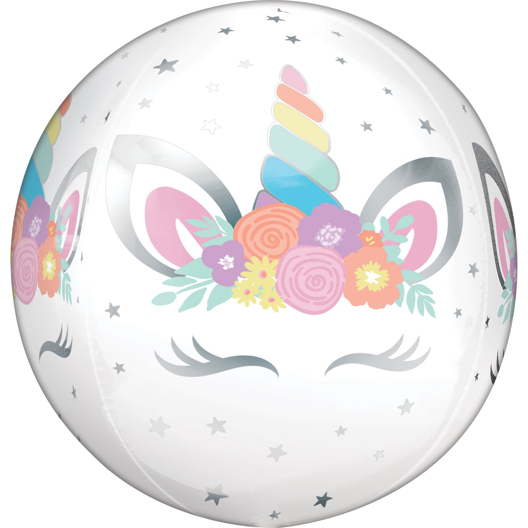 White Unicorn Party Orbz Foil Balloon