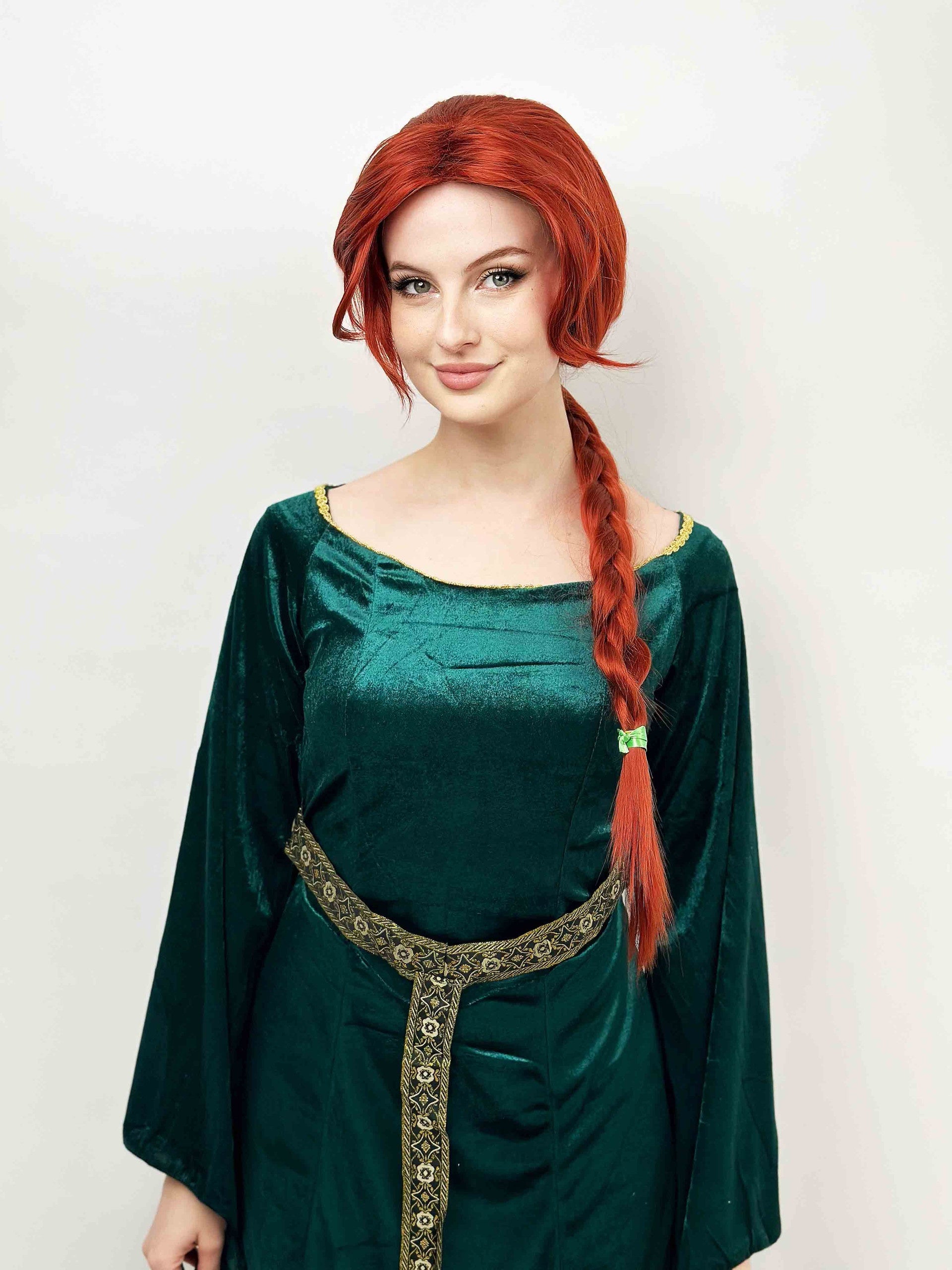 Princess Fiona Shrek Copper Wig with Plait