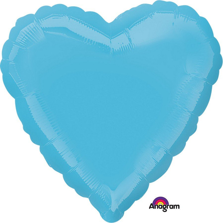 Caribbean Blue Heart Foil Balloon 45cm