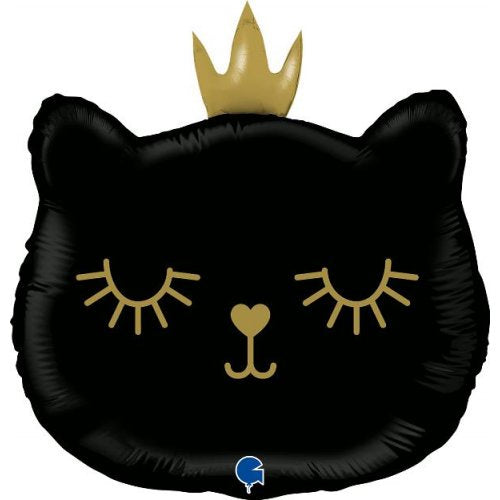 Cat Princess Black Foil Balloon