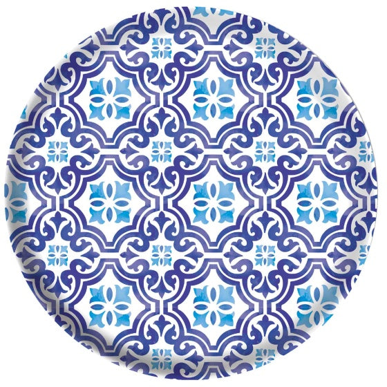Mediterranean Blue Melamine 17cm Plates - Pack of 4
