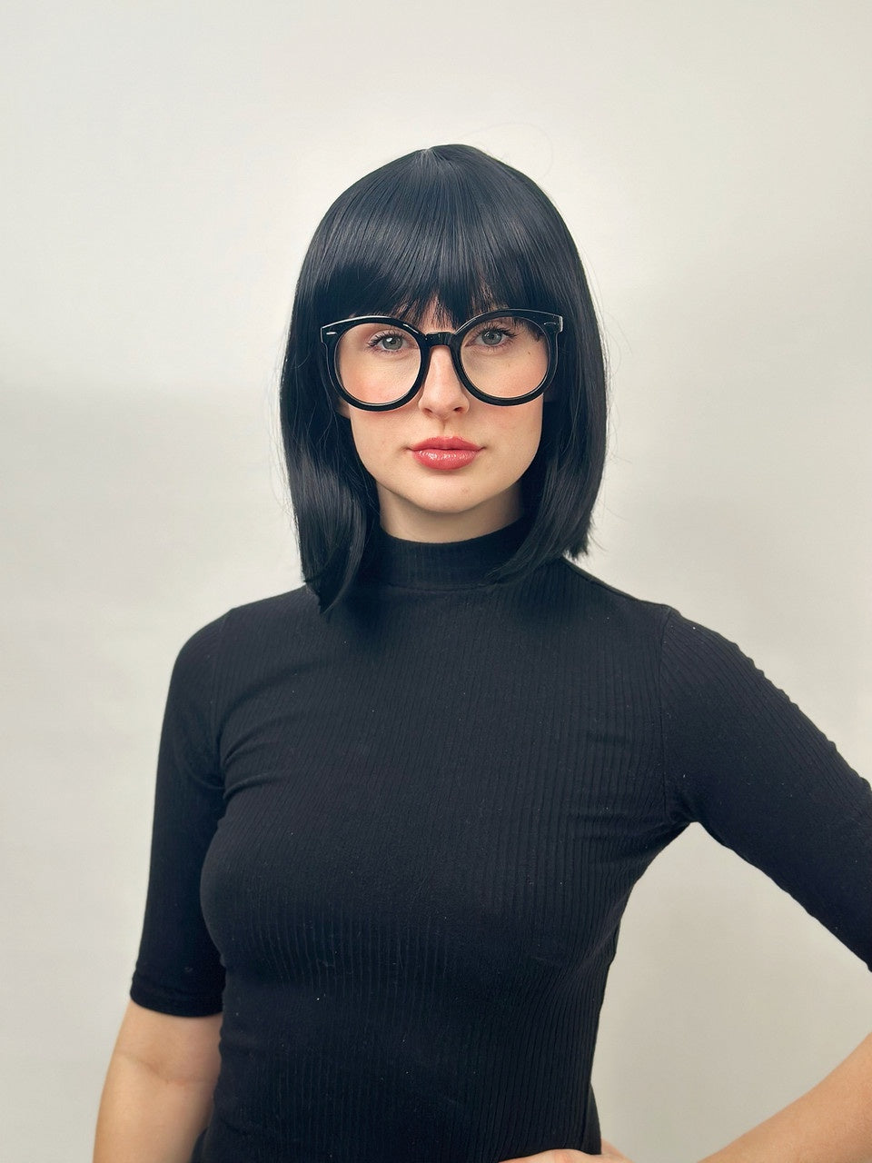Edna Mode Black Bob with Fringe Wig