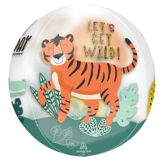 40cm Get Wild Birthday Orbz Balloon