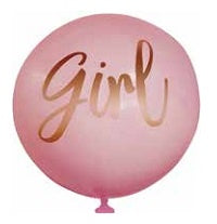 Jumbo Pink Balloon with Girl in Gold Print