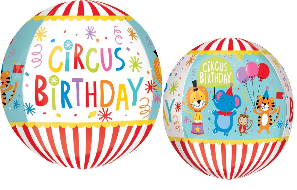 Circus Birthday Orbz Foil Balloon