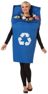 Blue Recycling Can Costume