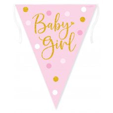 Baby Girl Dots Flag Bunting 3.9m