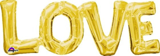 LOVE Gold Phrase Foil Balloon 63cm x 22cm