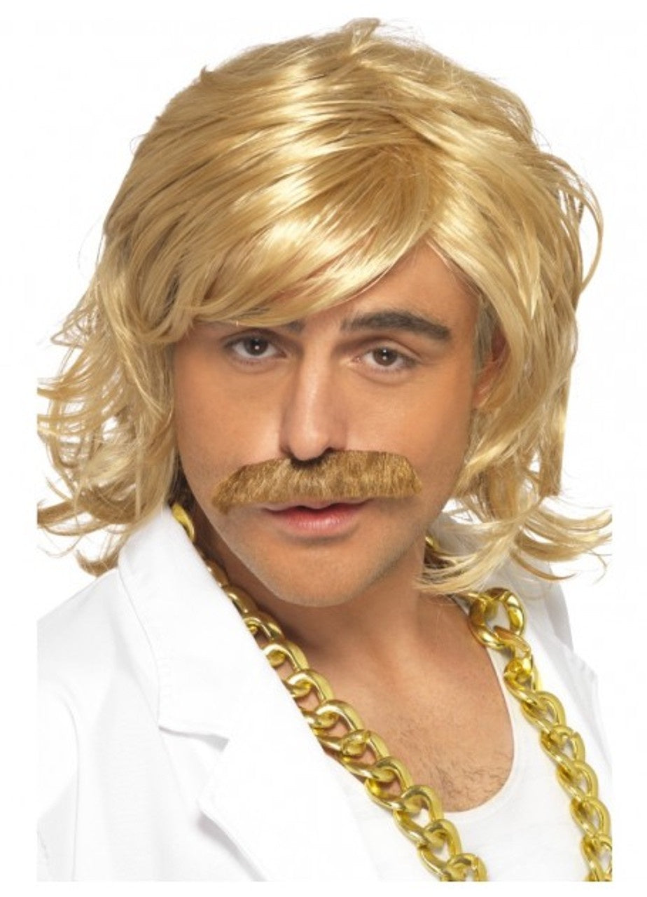 Golden Blonde Mens Wig and Moustache