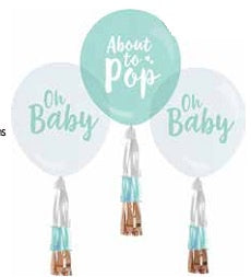Baby Balloons with Tassels 3pk