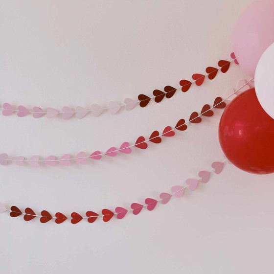Be Mine Ombre Heart 5m Garland Valentines Decoration