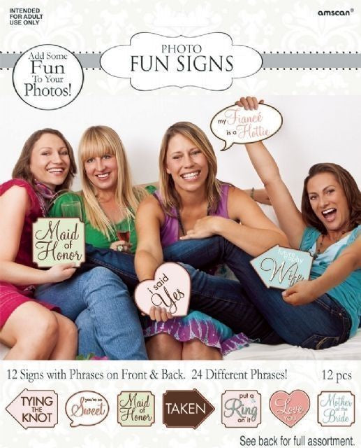 Bridal Shower Hens Photo Signs Pack of 12