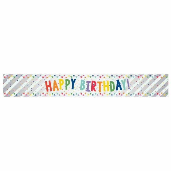 Happy Birthday Multi-Coloured Foil Banner 2.7M