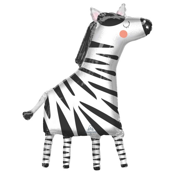 Get Wild Zebra SuperShape Foil Balloon