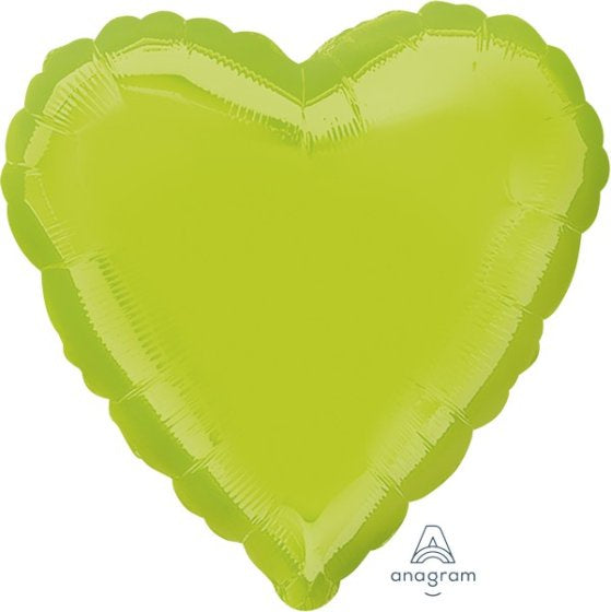 Kiwi Green Foil Heart Balloon 45cm