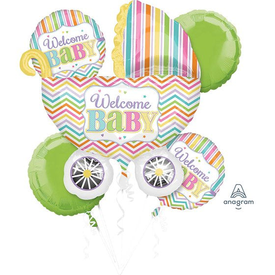 Bright Welcome Baby Foil Balloon Bouquet