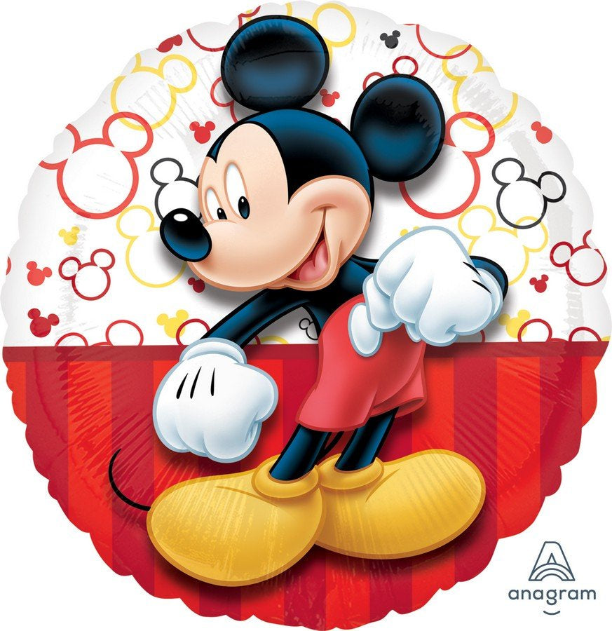 Red and White Mickey Mouse Foil Balloon 45cm