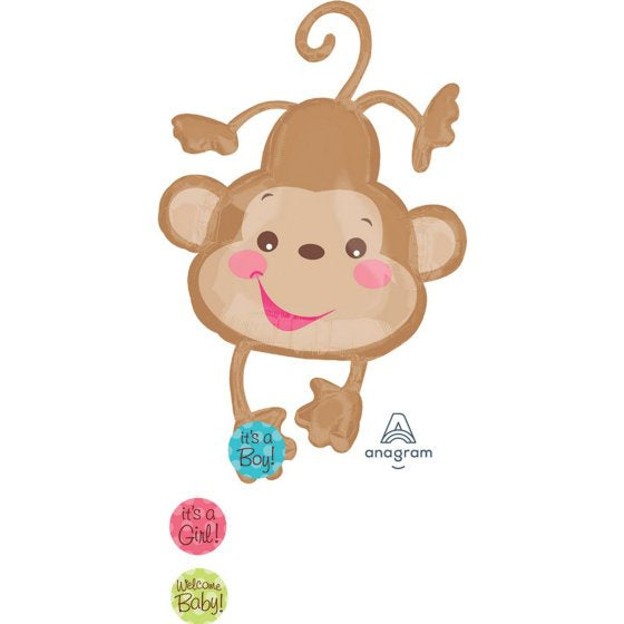 Fisher Price Baby Monkey SuperShape Foil Balloon 66cm x 102cm