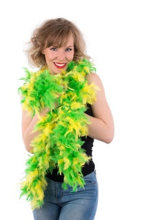 Deluxe Feather Boa Green & Yellow 2m