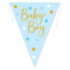 Baby Boy Dots Flag Bunting 3.9m