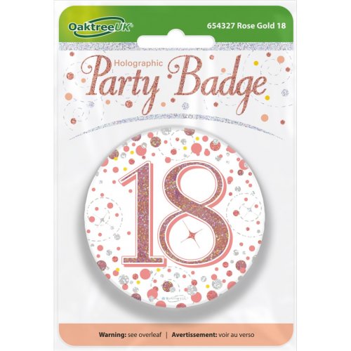 Badge Sparkling Fizz 18 in Rose Gold