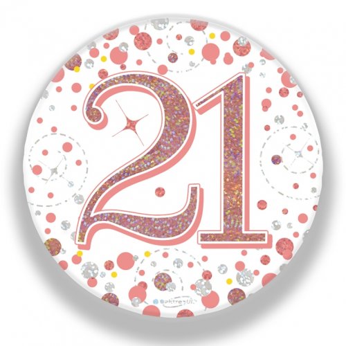 Badge Sparkling Fizz 21st Rose Gold