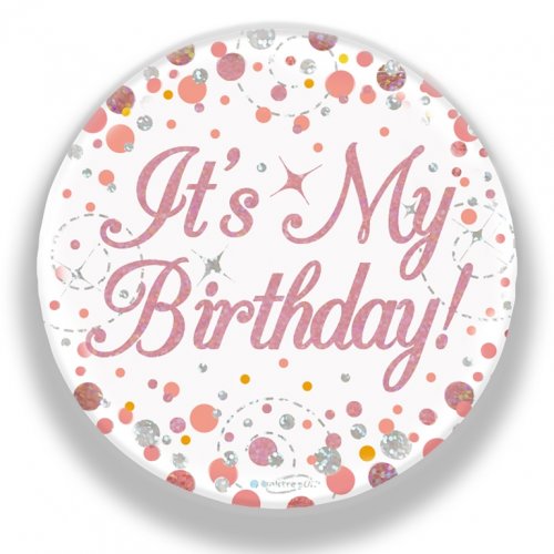 Badge Sparkling Fizz Birthday Rose Gold
