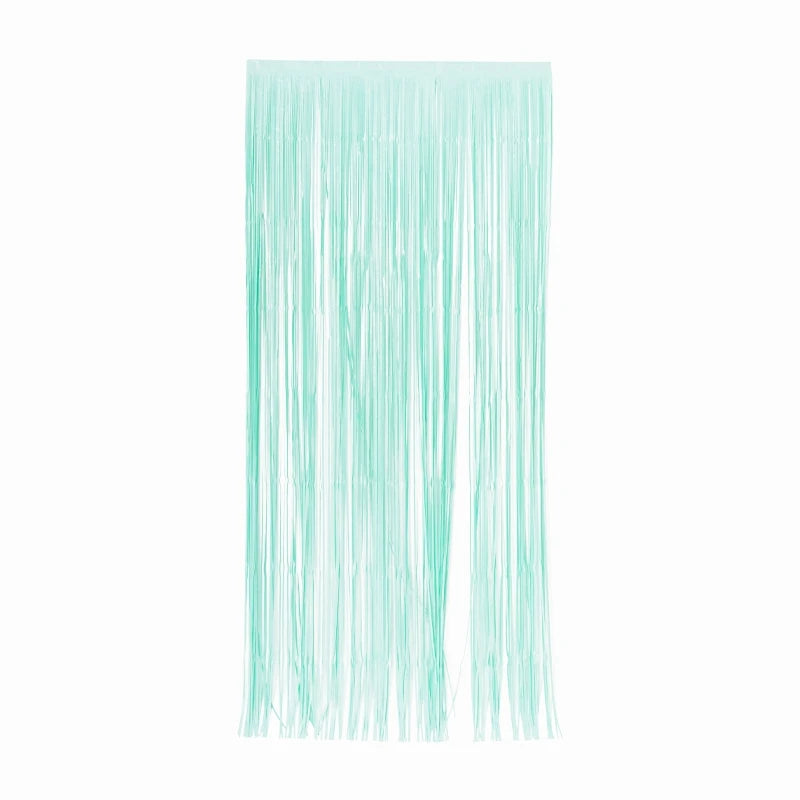 Pastel Powder Blue Foil Metallic Curtain - Matte