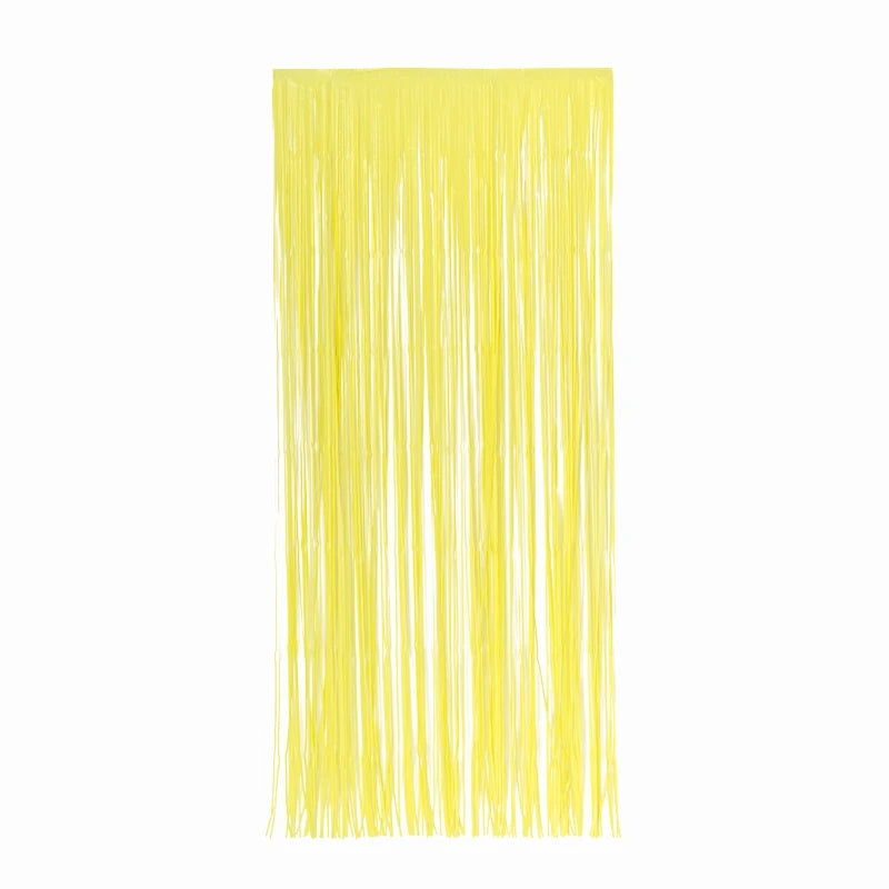 Pastel Yellow Foil Metallic Curtain - Matte
