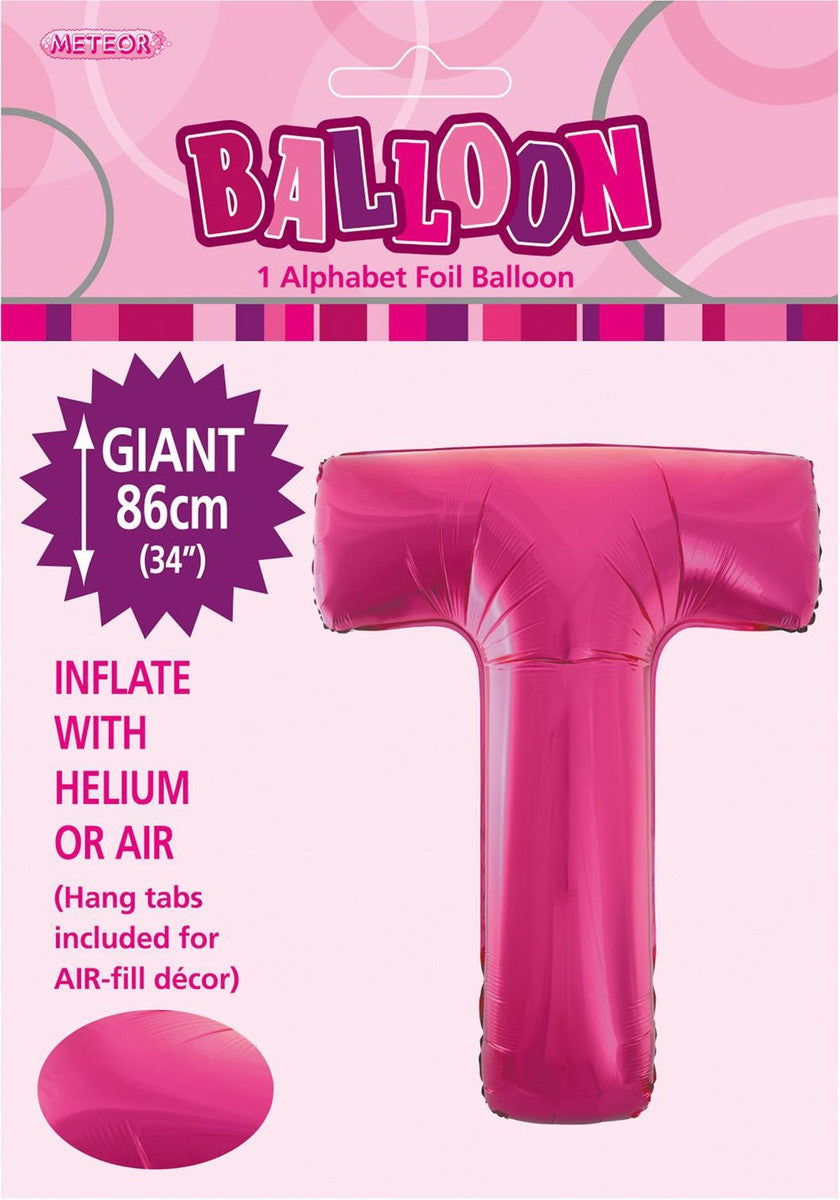 Hot Pink Letter T Megaloon
