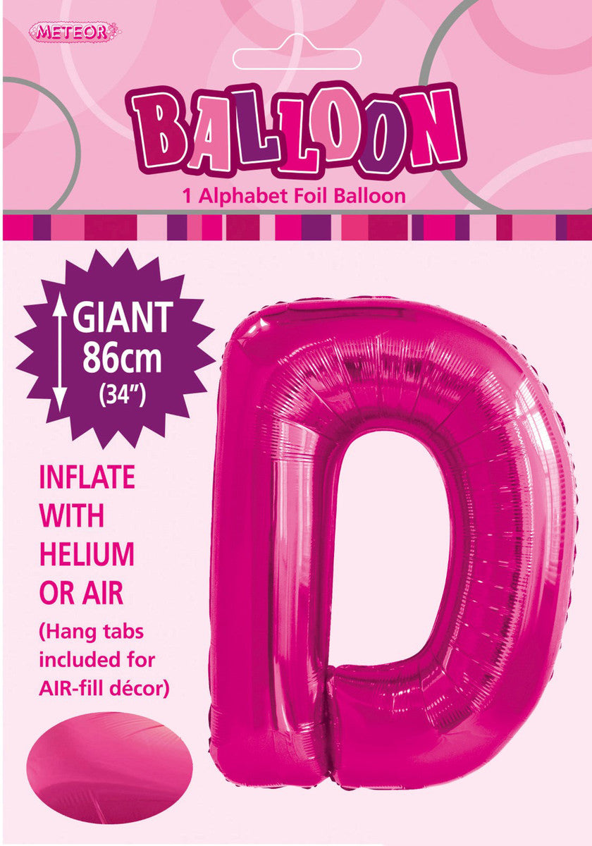 Hot Pink Letter D Megaloon