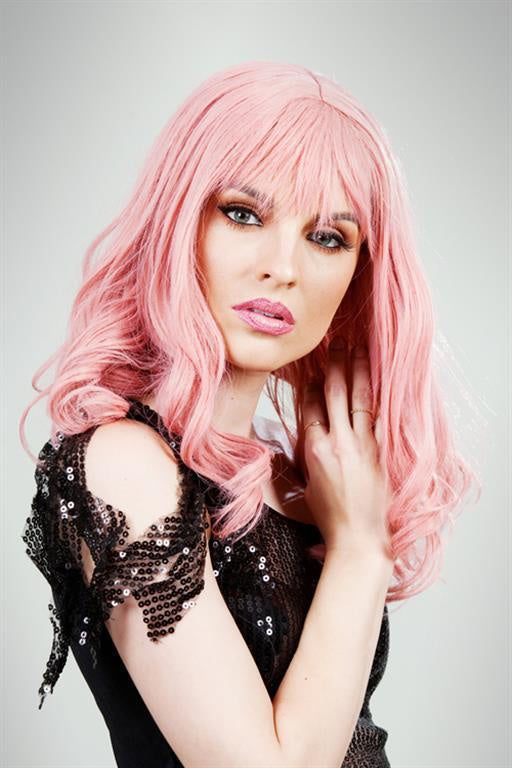 Deluxe Pastel Pink Glamour Long Wig