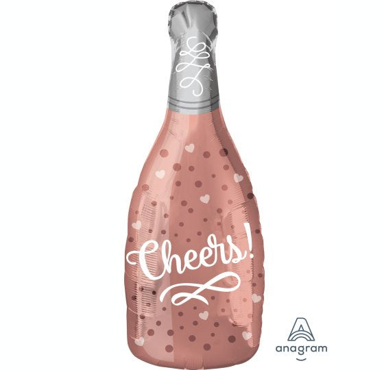 Cheers Rose Champagne Bottle Balloon