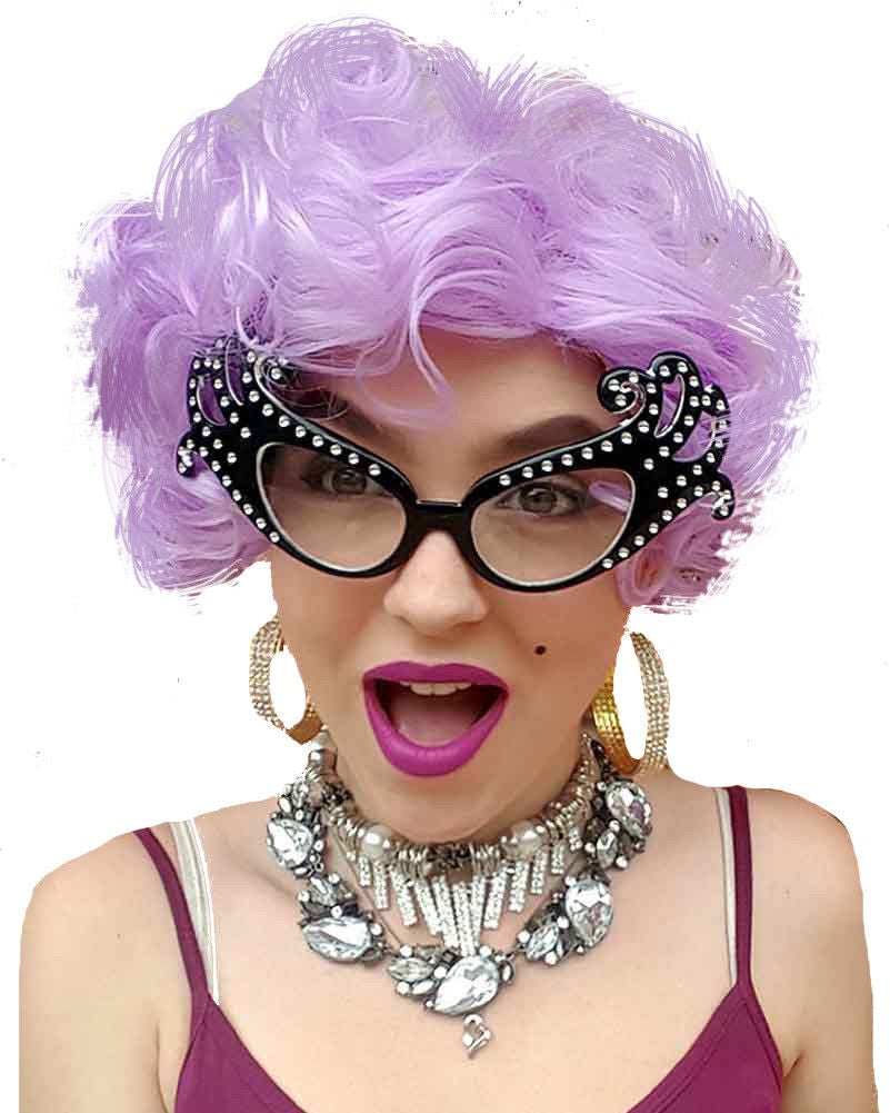 Dame Edna Purple Costume Wig