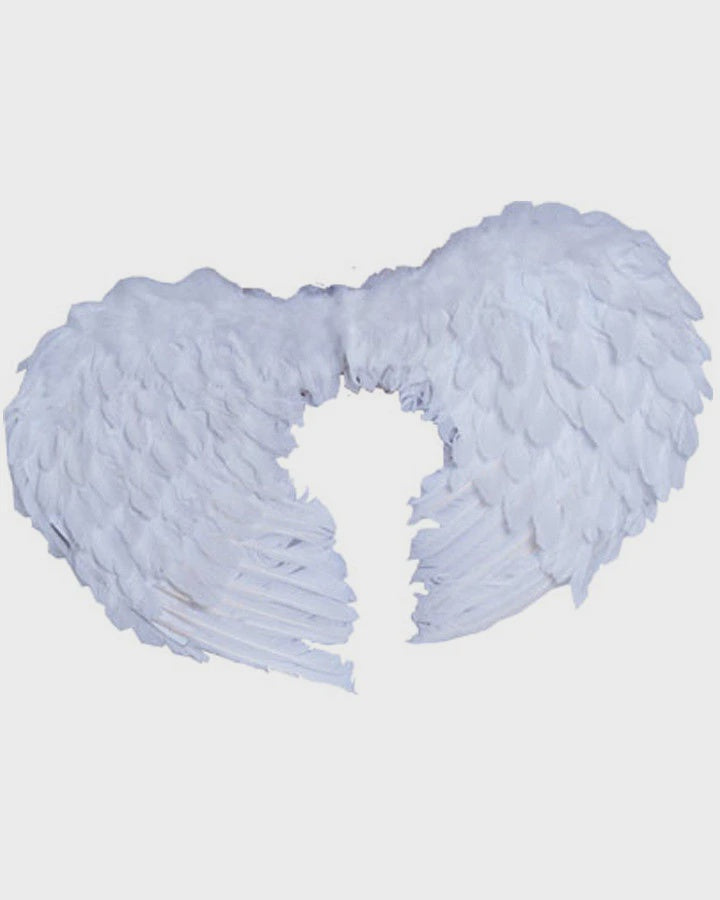 Small Feather Angel Wings - White