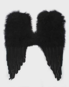 Large Deluxe Feathered Wings - Black
