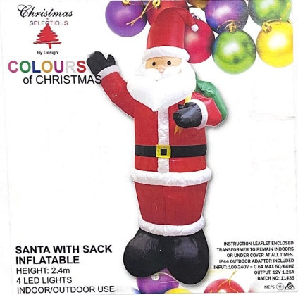 Christmas Santa With Sack Inflatable