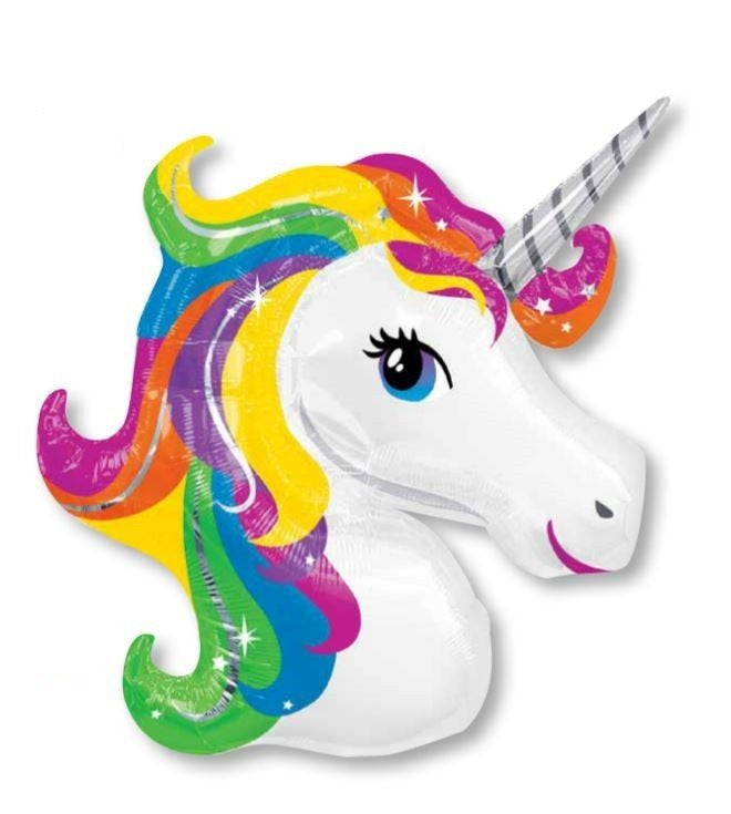 Rainbow Mane Unicorn Supershape Balloon