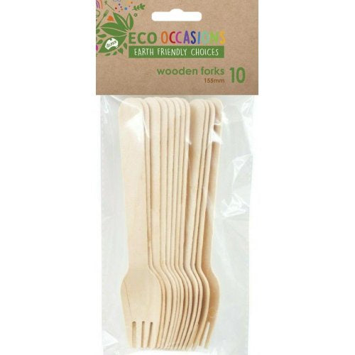 Eco Occasions Wooden Forks 10 Pack