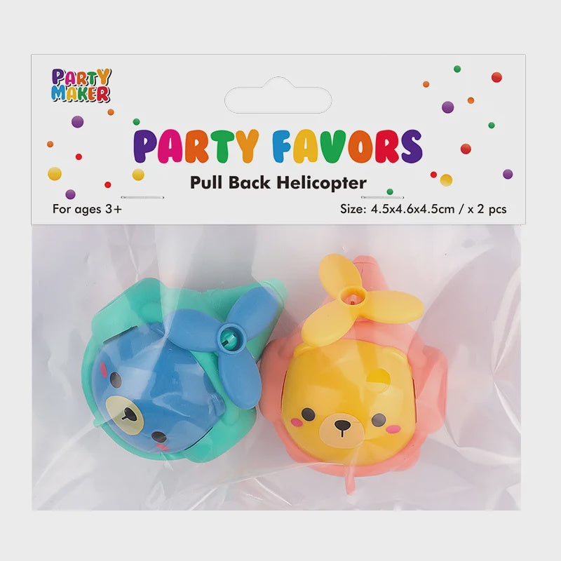Pull Back Animal Helicopter Favours (Pack of 2)