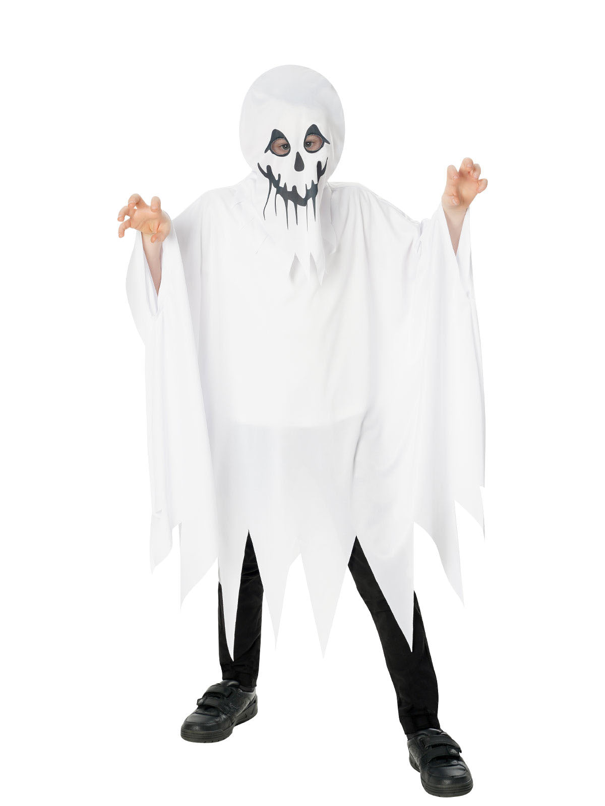 Ghost Poncho with Hood for Kids