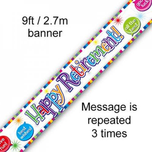 Happy Retirement Rainbow Banner