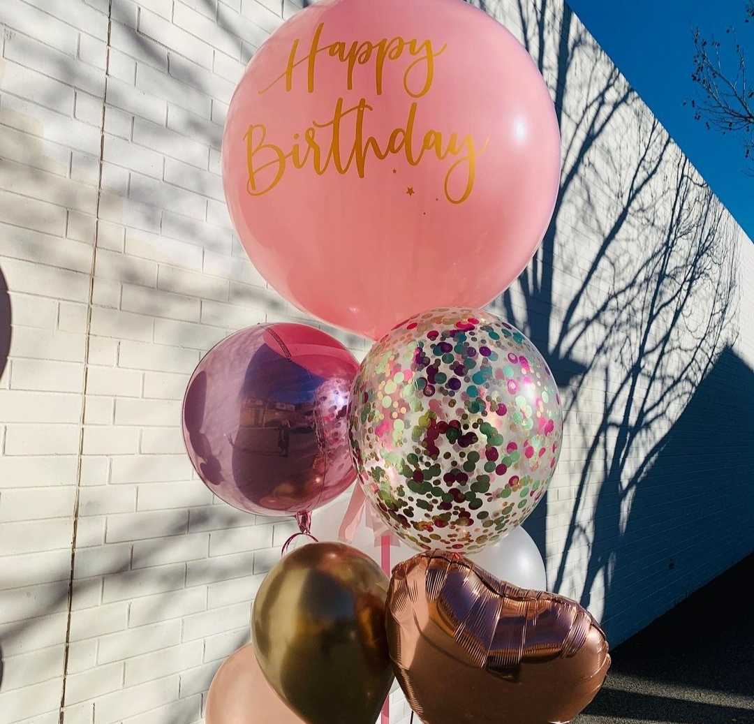 Illume Jumbo Happy Birthday Pink Latex Balloon