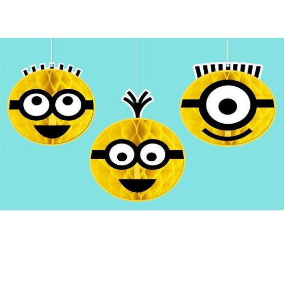 Despicable Me Honeycomb Hanging Decorations 3 Pack