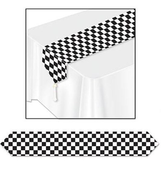 Black and White Checkered Table Runner