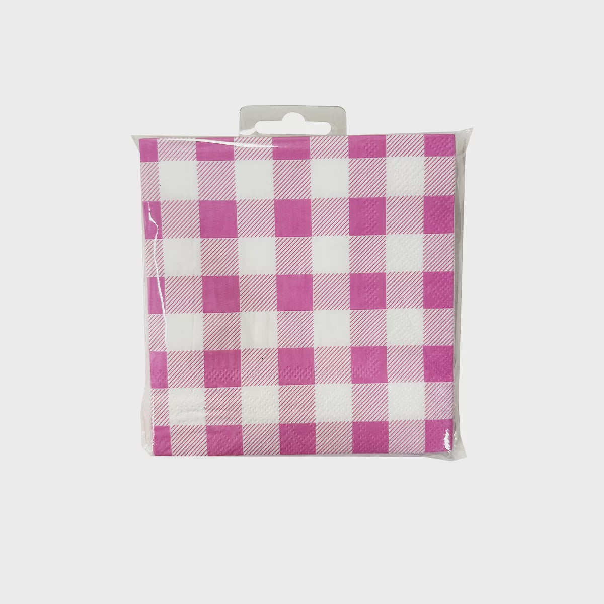 Pink Gingham Cocktail Napkins Pack of 25