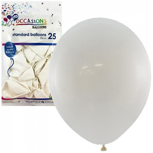 White 30cm Balloons P25